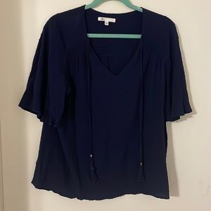 Blue short Sleeve Blouse